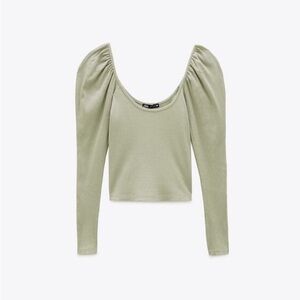 ZARA long sleeve crop top
